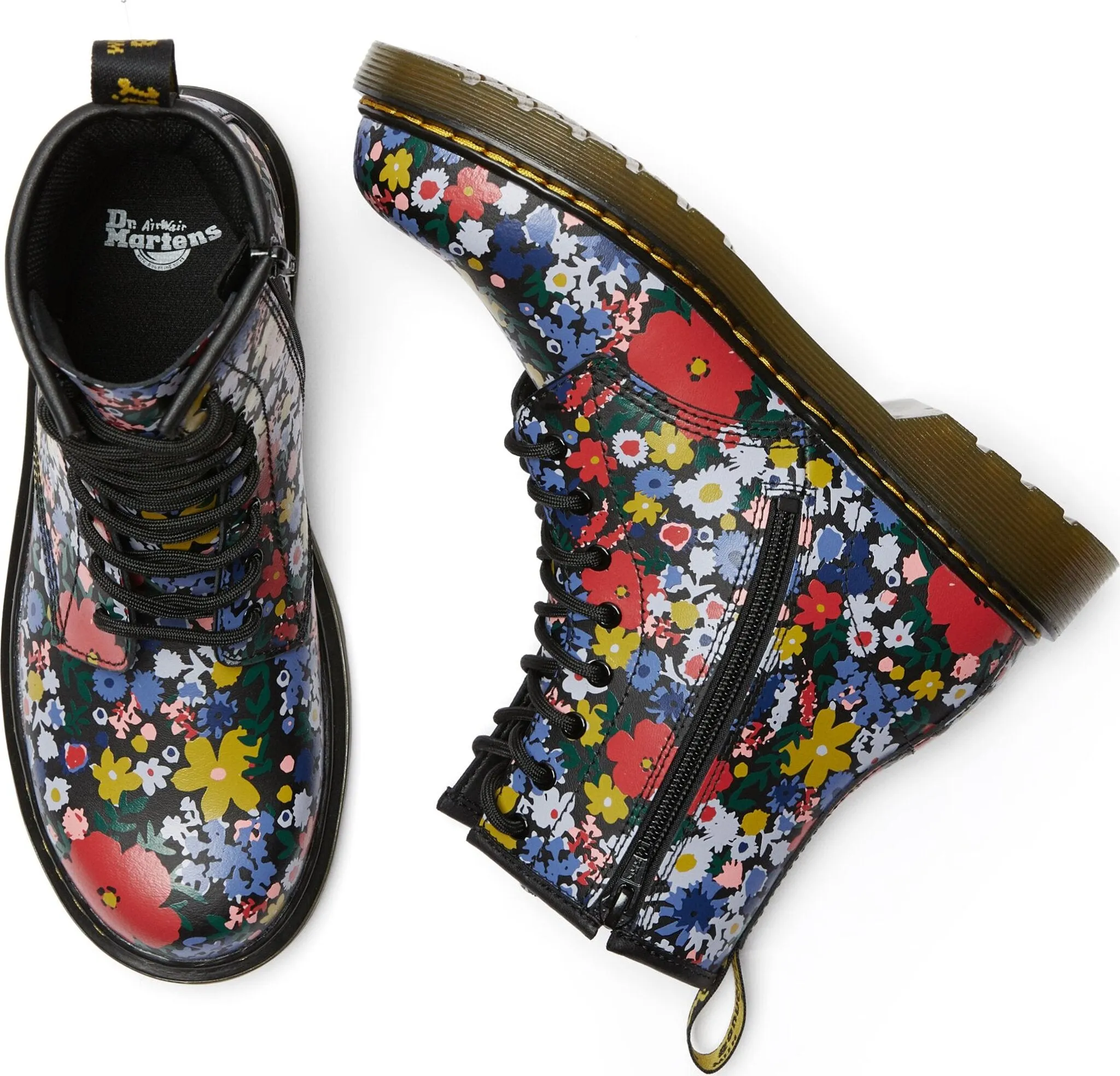 1460 Wanderflora Floral Print Leather Boots - Youth|-|Bottes en cuir 1460 Wanderflora à imprimé floral - Jeune