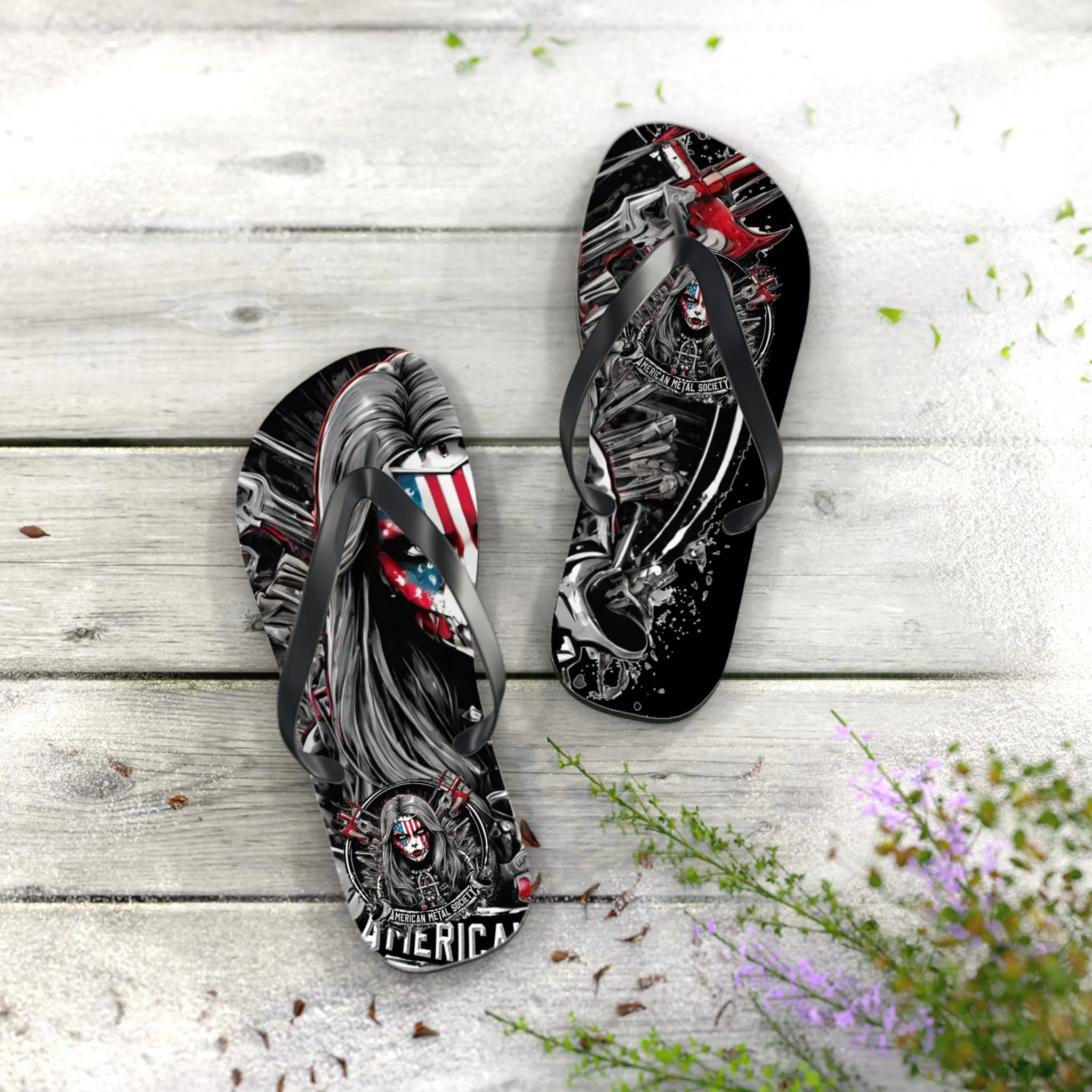 American Metal Society Flip Flops