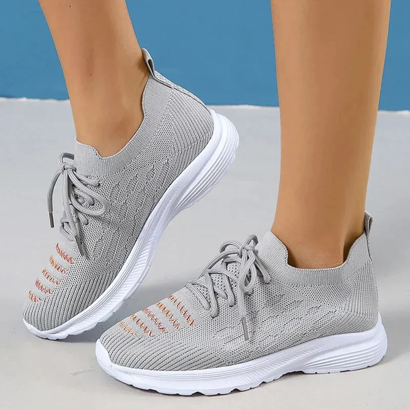 AMOZAE- - Women's Lightweight Breathable Knit Walking Sneakers