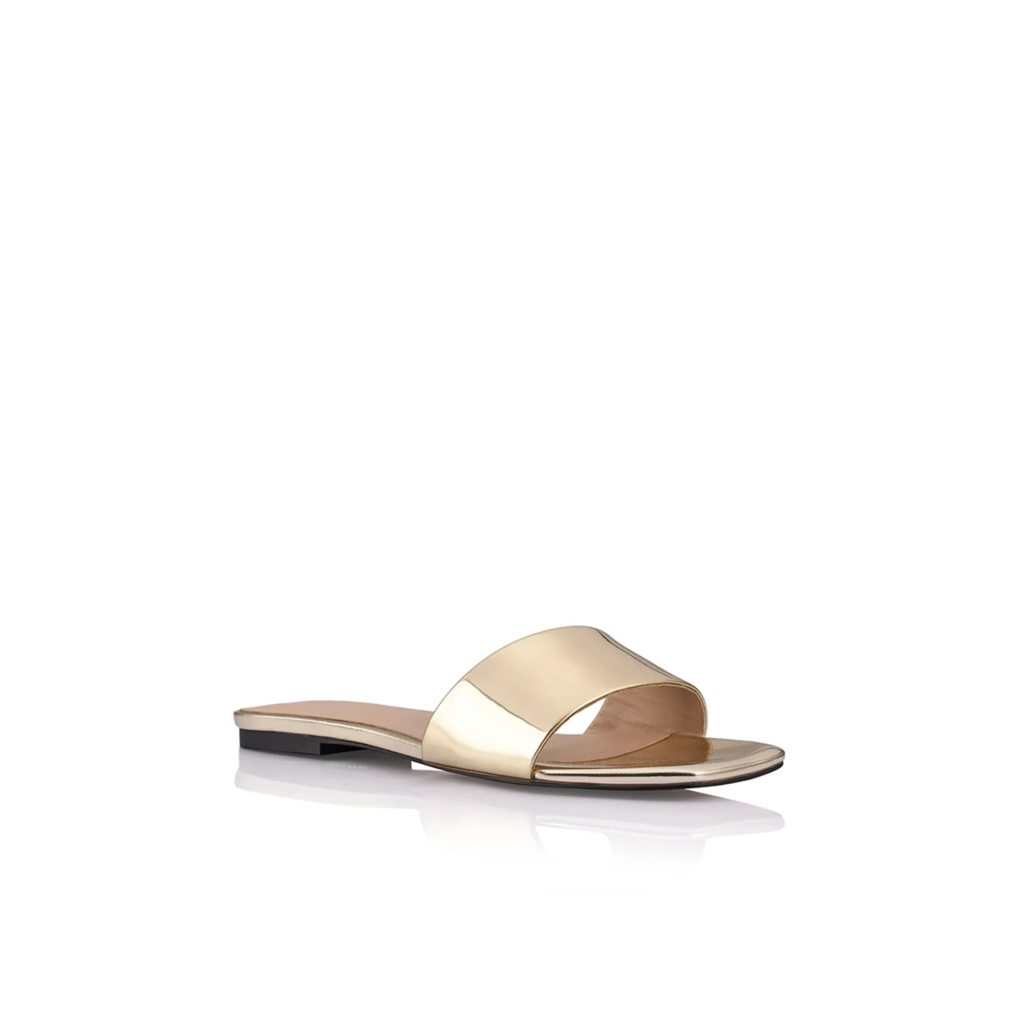 Bianca Sandal Gold Metallic Patent Leather