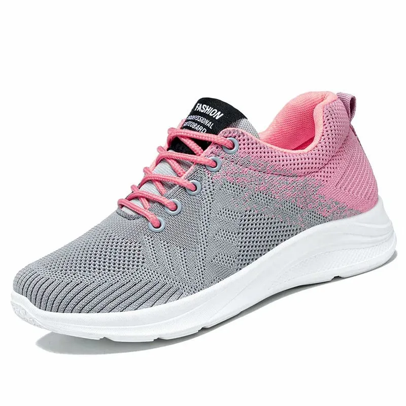 Breathable Lace-Up Sneakers for Women