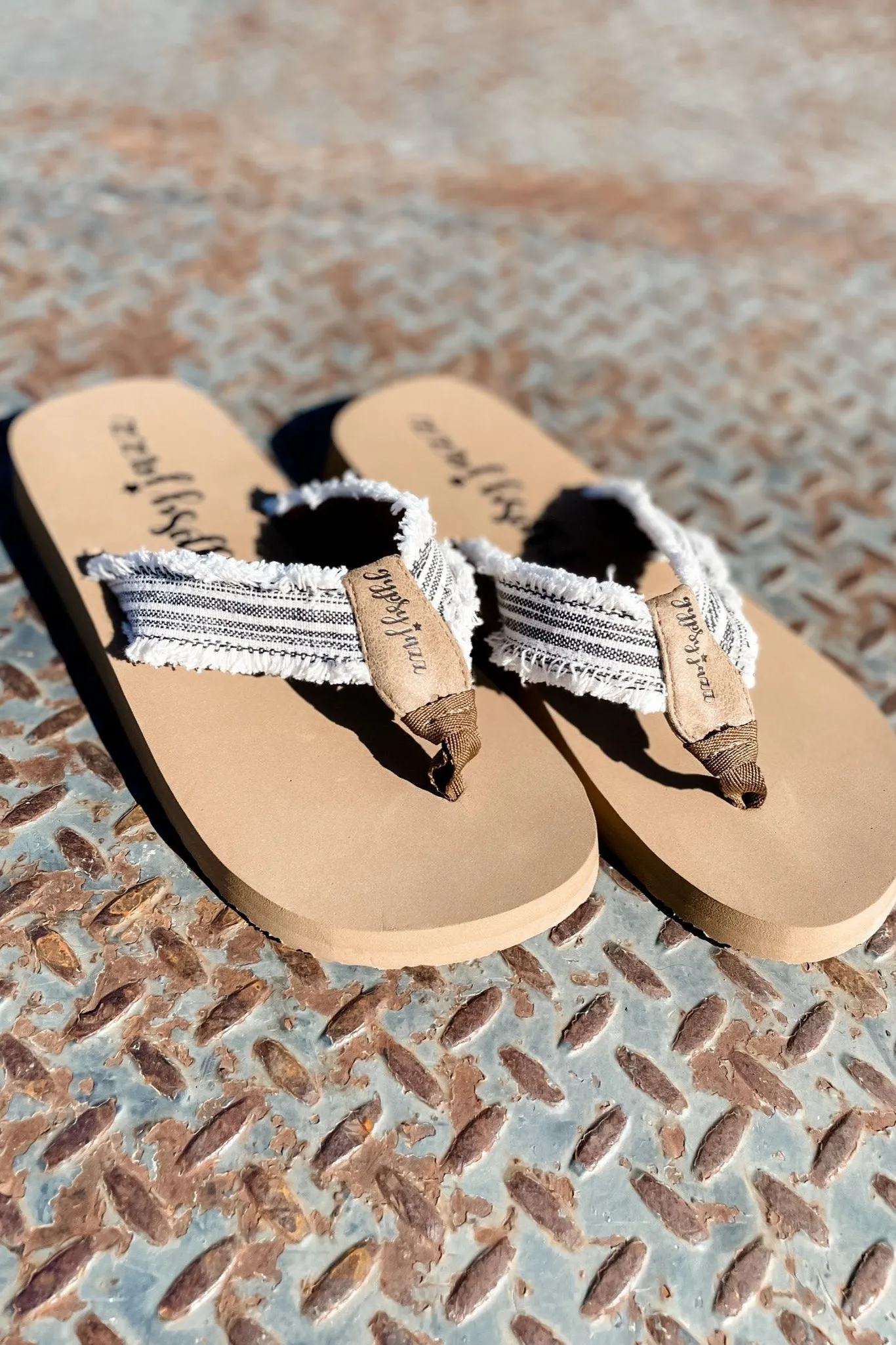 By The Beach- {Black, White, Cream Black, Tan Leopard & Cream Leopard} Flip Flops