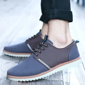 Canvas Lace Up Spring & Autumn Men's Flat Shoes