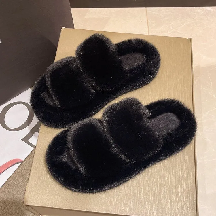 Comfortable Breathable Non-Slip Plush Flats