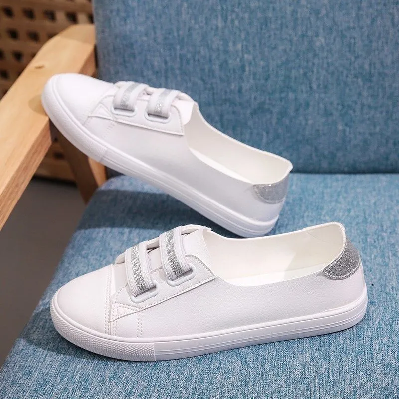 Comfortable Casual Flat White Lace-up Shoes Summer Vulcanized