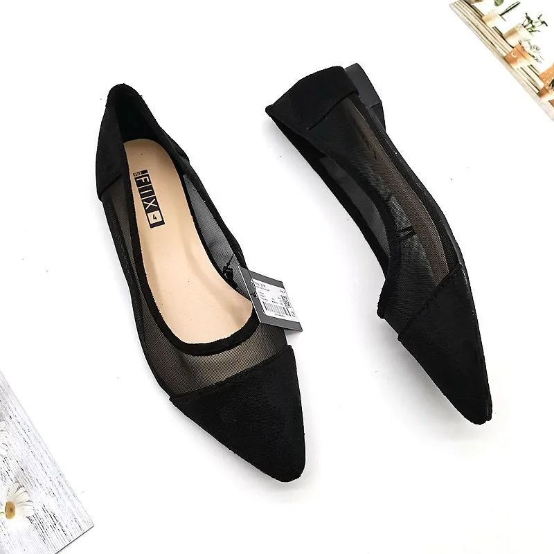 Flat Pointed Lace Breathable Flats With Soft Soles