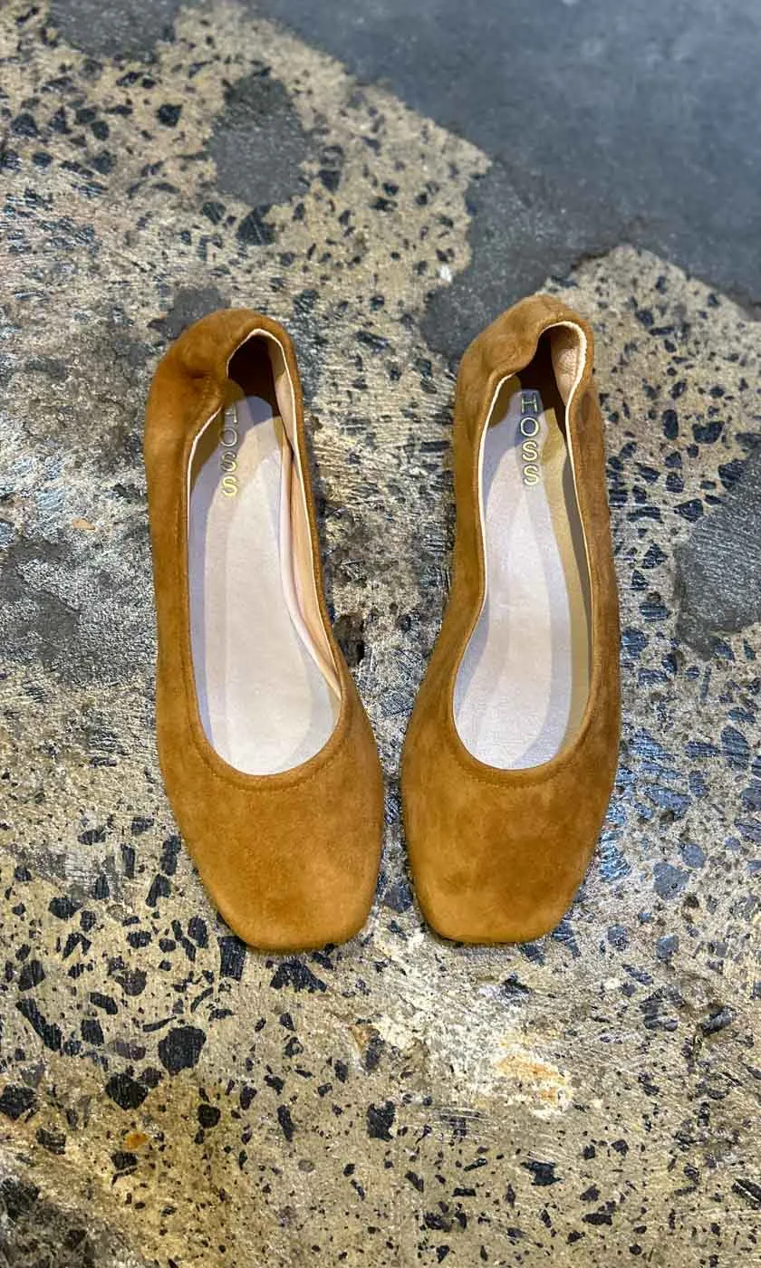 HOSS Soft Suede Tan ballet