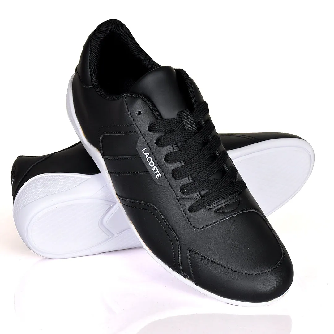 Iconic Men's Breathable Leather Black and White Sneakers