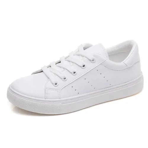 Leather Breathable Lace-Up Sneakers