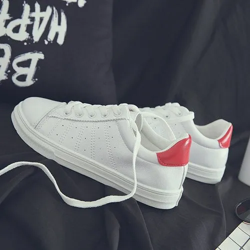 Leather Breathable Lace-Up Sneakers