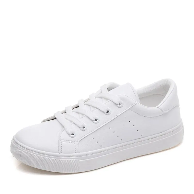 Leather Breathable Lace-Up Sneakers