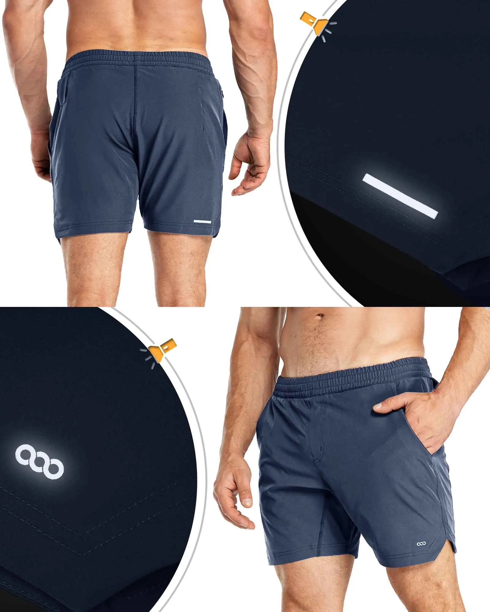 Men's 7" Running Shorts with 3 Pockets