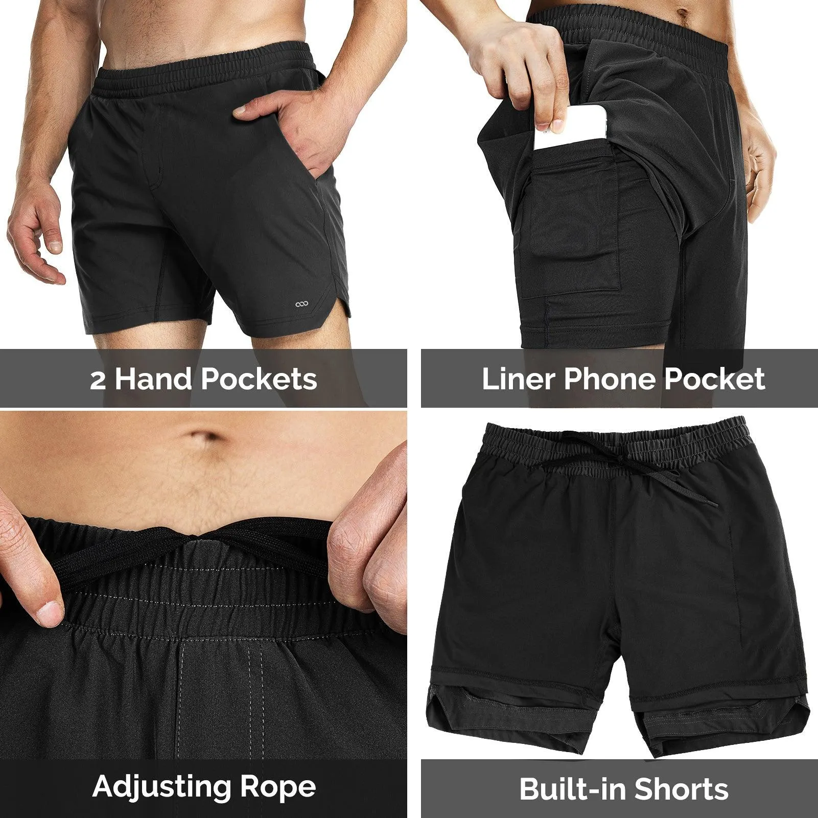 Men's 7" Running Shorts with 3 Pockets