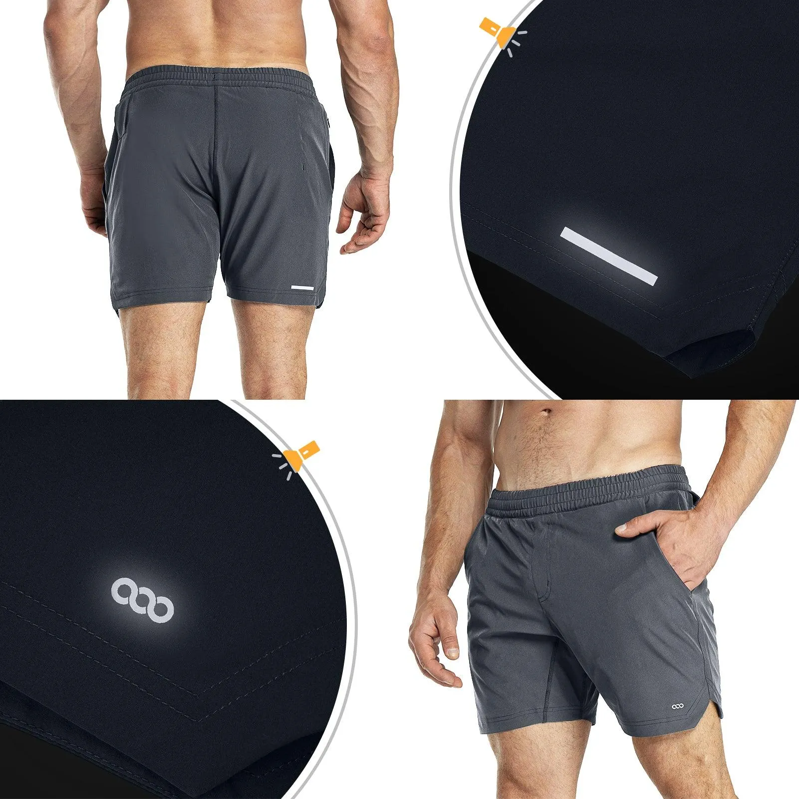 Men's 7" Running Shorts with 3 Pockets