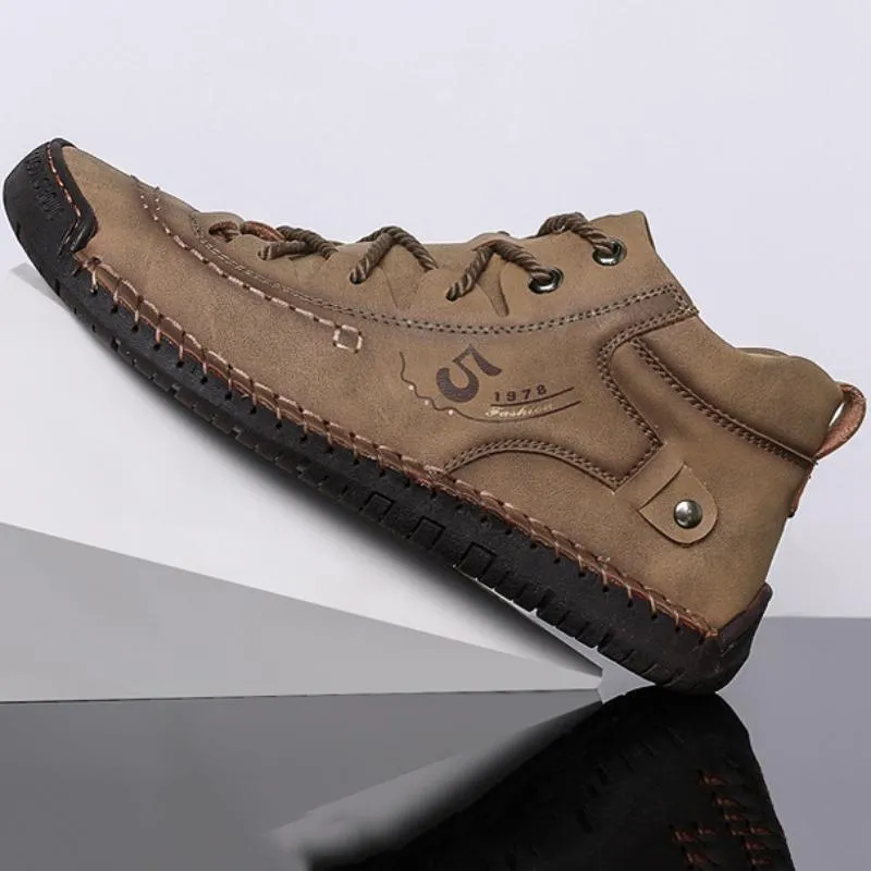 Men's Casual Leather Flats | Plus Size