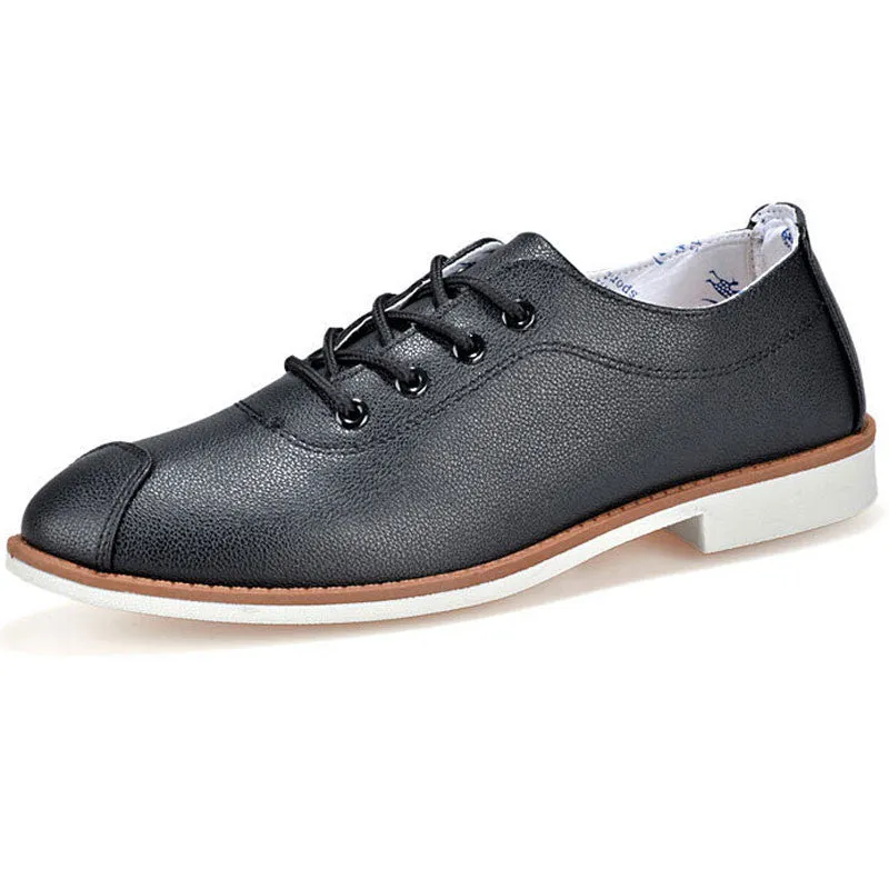 Solid Color PU Leather Casual Men's Shoes