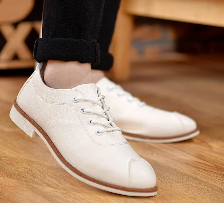 Solid Color PU Leather Casual Men's Shoes