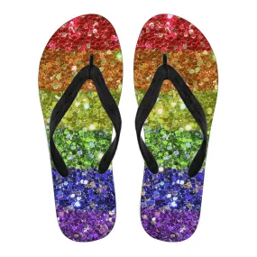 Sparkle Print Flip Flops