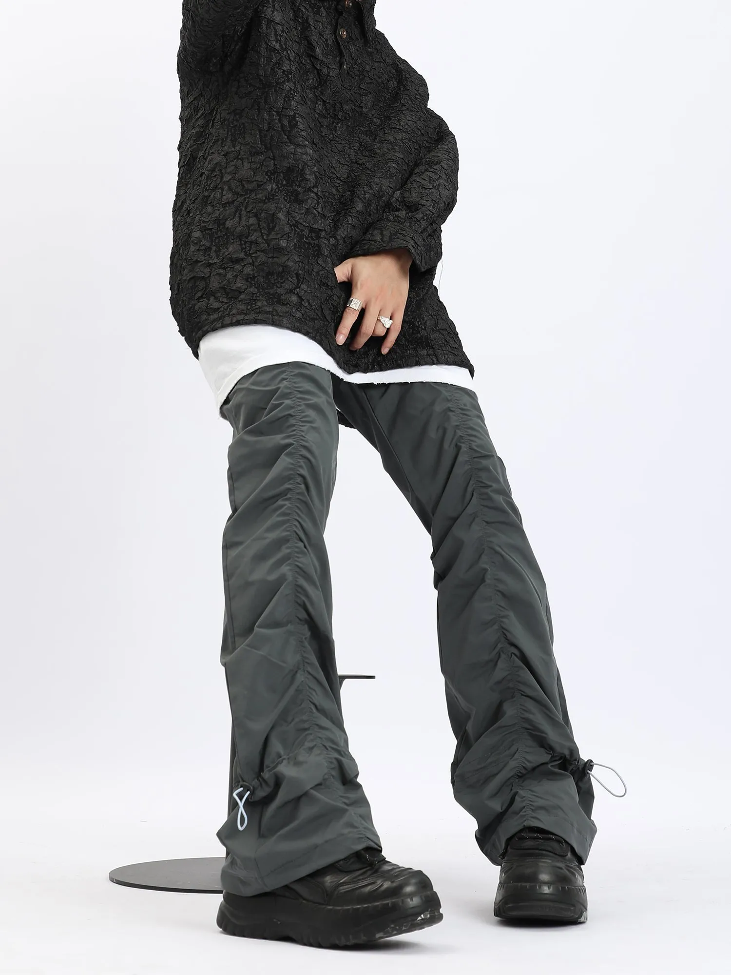 Straight Fit Ruched Lightweight Jogger