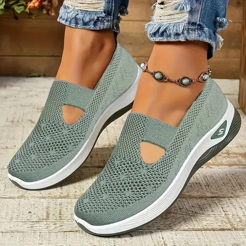 Stylish Lightweight Knit Cut-Out Sneakers for Women | Perfect for Casual Days