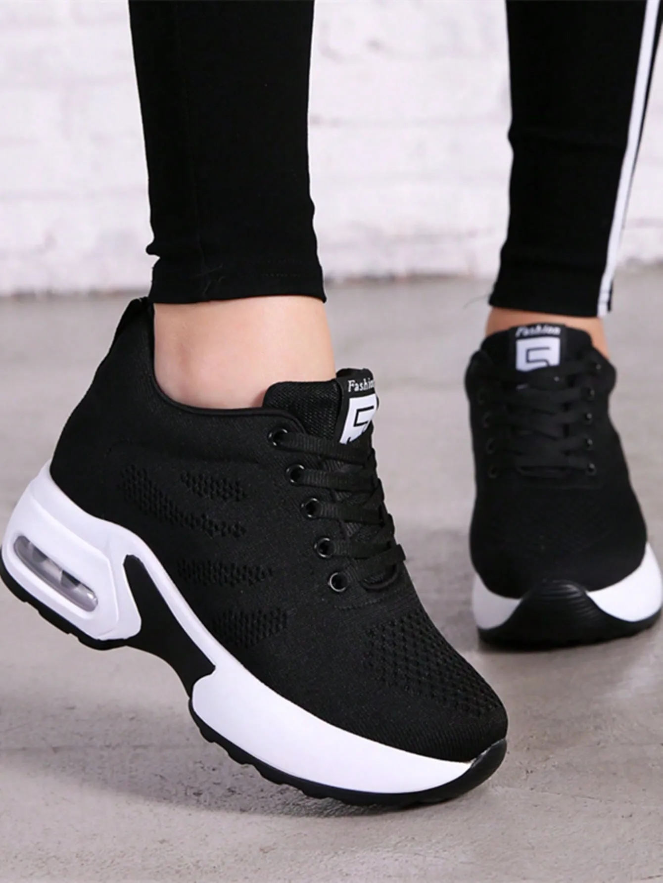 Women's Fashionable Breathable Height Increasing Wedge Heel And Thick Sole Athletic Shoes